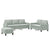 3 Piece Sofa Set with Cushions Light Grey Velvet