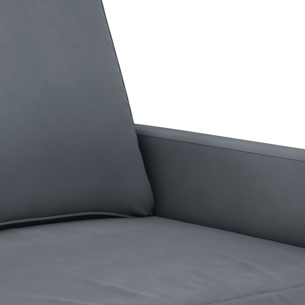 3 Piece Sofa Set with Cushions Dark Grey Velvet
