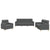 3 Piece Sofa Set with Cushions Dark Grey Fabric
