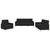 3 Piece Sofa Set with Cushions Black Fabric