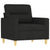 3 Piece Sofa Set with Cushions Black Fabric