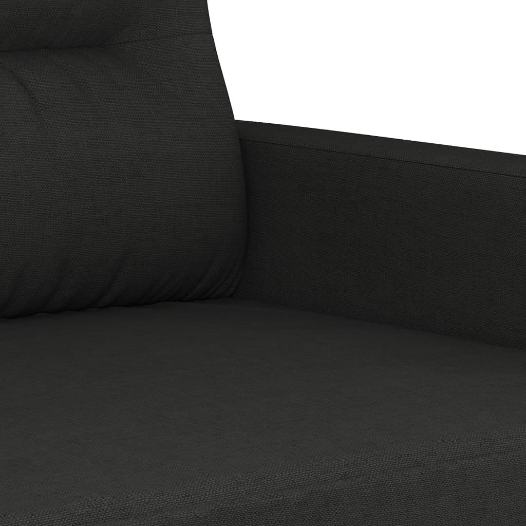3 Piece Sofa Set with Cushions Black Fabric
