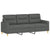 4 Piece Sofa Set with Cushions Dark Grey Fabric