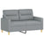 2 Piece Sofa Set with Cushions Light Grey Fabric