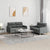 2 Piece Sofa Set with Cushions Dark Grey Fabric