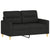 3 Piece Sofa Set with Cushions Black Fabric