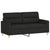 3 Piece Sofa Set with Cushions Black Fabric
