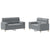 2 Piece Sofa Set with Pillows Light Grey Fabric