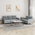 2 Piece Sofa Set with Cushions Light Grey Fabric