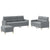 3 Piece Sofa Set with Cushions Light Grey Fabric