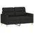 3 Piece Sofa Set with Cushions Black Fabric