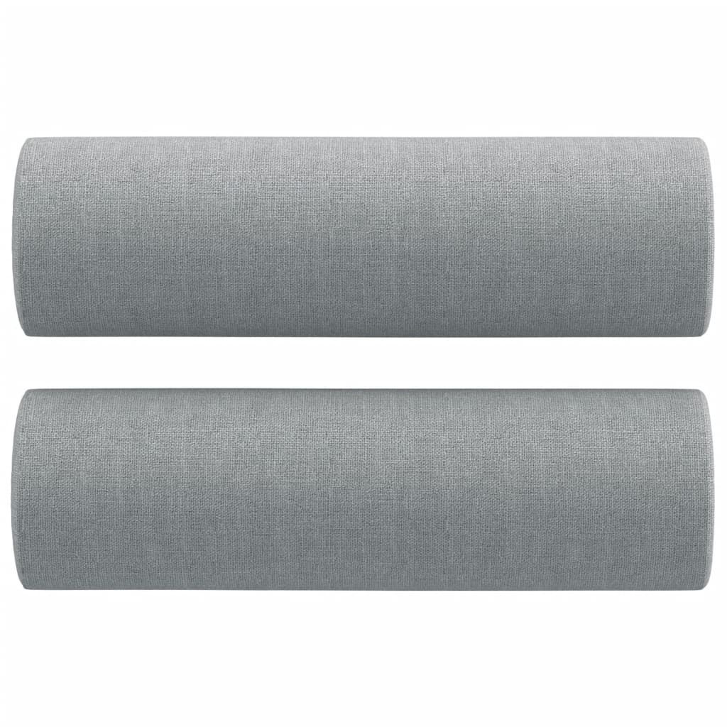 2 Piece Sofa Set with Pillows Light Grey Fabric