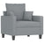 3 Piece Sofa Set with Pillows Light Grey Fabric