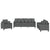 3 Piece Sofa Set with Pillows Dark Grey Fabric