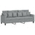 4 Piece Sofa Set with Pillows Light Grey Fabric