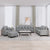 4 Piece Sofa Set with Pillows Light Grey Fabric