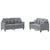 2 Piece Sofa Set with Cushions Light Grey Fabric