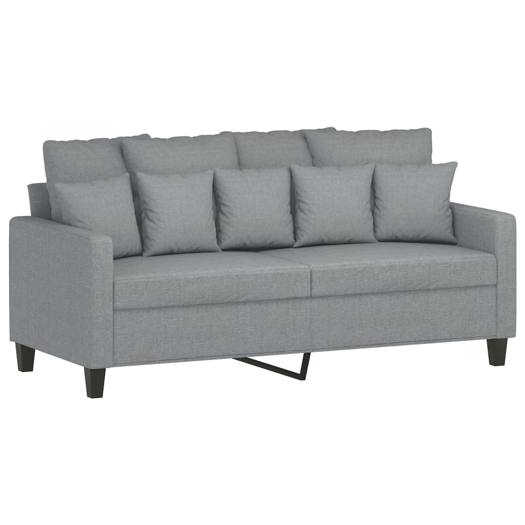 3 Piece Sofa Set with Cushions Light Grey Fabric