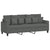 2 Piece Sofa Set with Cushions Dark Grey Fabric
