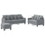 3 Piece Sofa Set with Cushions Light Grey Fabric