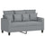 3 Piece Sofa Set with Cushions Light Grey Fabric