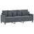 3 Piece Sofa Set with Cushions Dark Grey Velvet