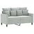 2 Piece Sofa Set with Cushions Light Grey Velvet