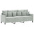 3 Piece Sofa Set with Cushions Light Grey Velvet