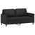 2 Piece Sofa Set with Cushions Black Faux Leather