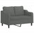 4 Piece Sofa Set with Cushions Dark Grey Fabric