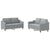 2 Piece Sofa Set with Cushions Light Grey Fabric