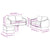 3 Piece Sofa Set with Cushions Dark Grey Fabric