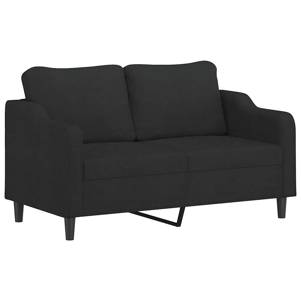 3 Piece Sofa Set with Cushions Black Fabric