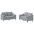 2 Piece Sofa Set with Pillows Light Grey Fabric