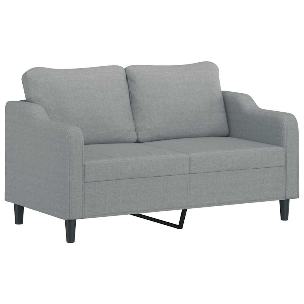 3 Piece Sofa Set with Pillows Light Grey Fabric