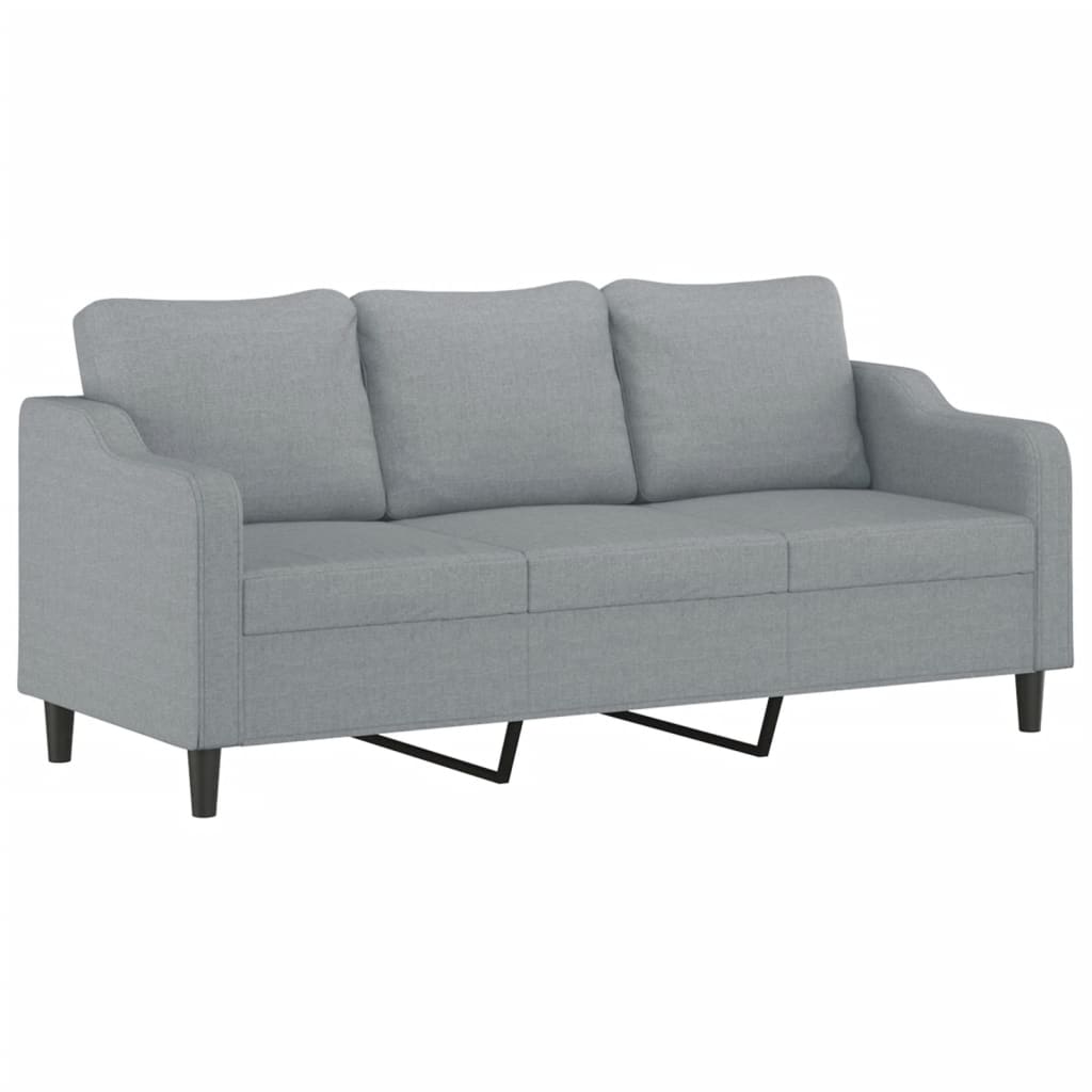 2 Piece Sofa Set with Cushions Light Grey Fabric
