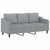 2 Piece Sofa Set with Cushions Light Grey Fabric