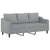 3 Piece Sofa Set with Pillows Light Grey Fabric