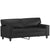 2 Piece Sofa Set Black Faux Leather