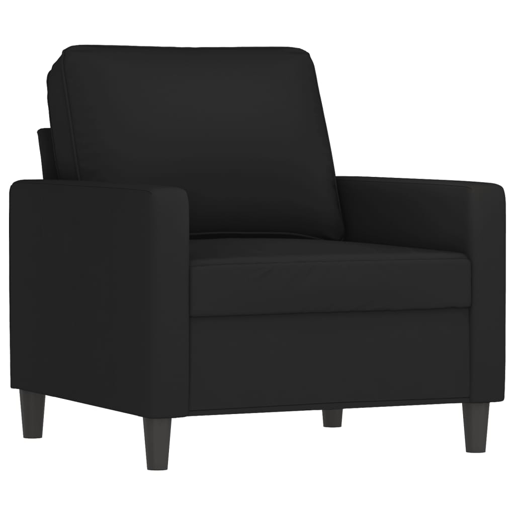 3 Piece Sofa Set with Pillows Black Velvet