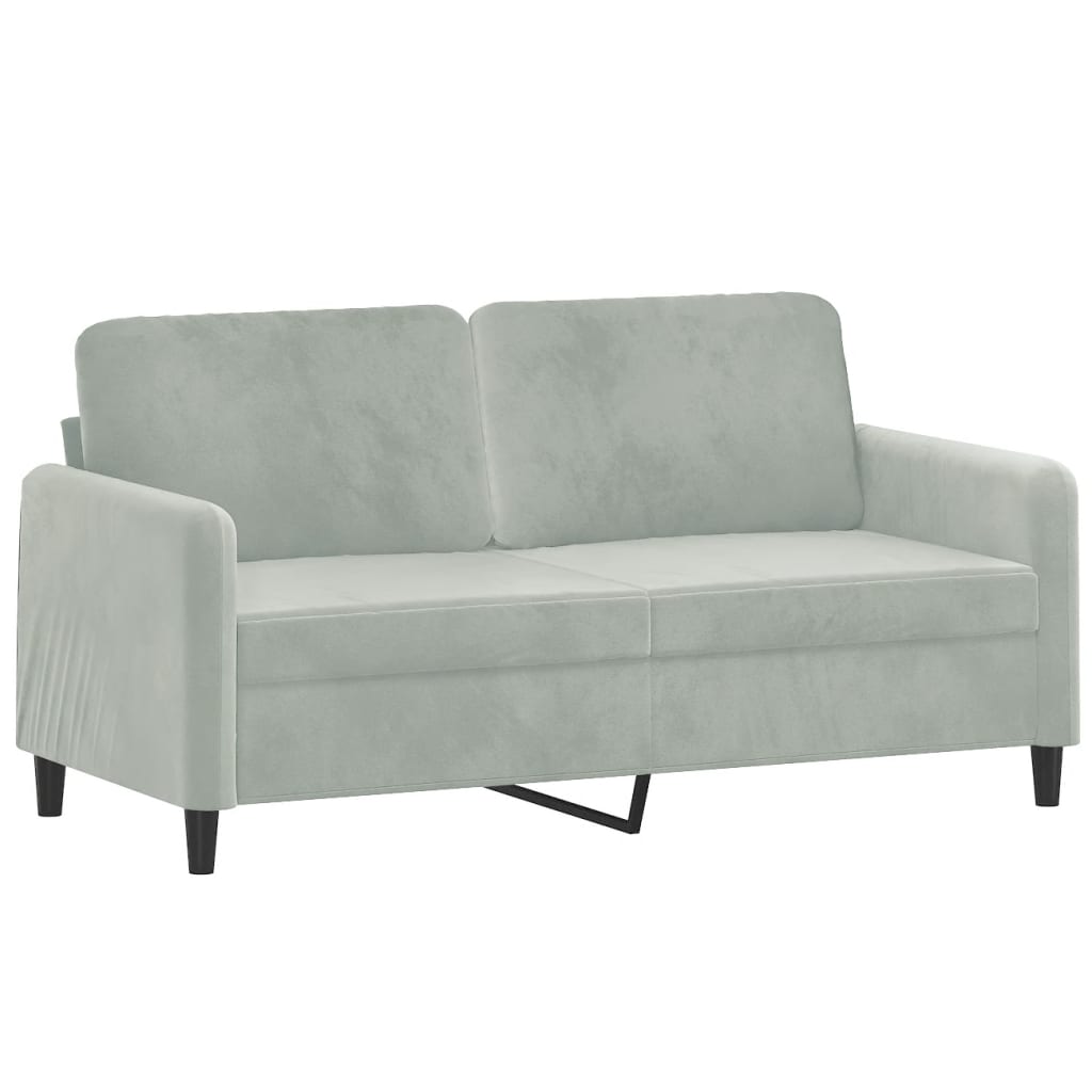 2 Piece Sofa Set Light Grey Velvet