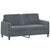 2 Piece Sofa Set with Pillows Dark Grey Velvet