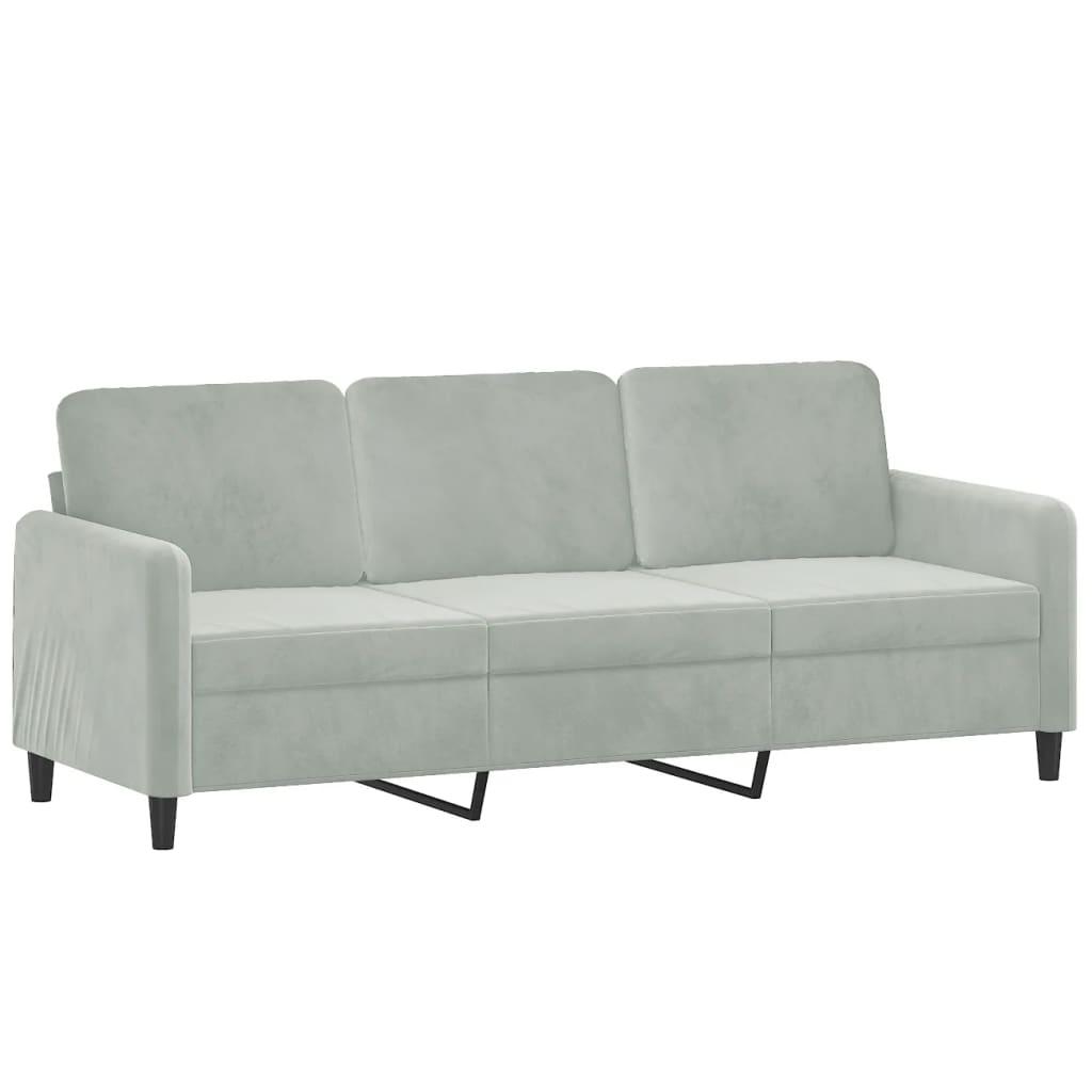 2 Piece Sofa Set Light Grey Velvet