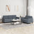 2 Piece Sofa Set Dark Grey Velvet