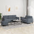 3 Piece Sofa Set with Pillows Dark Grey Velvet