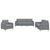 3 Piece Sofa Set with Cushions Light Grey Fabric