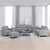 4 Piece Sofa Set with Cushions Light Grey Fabric