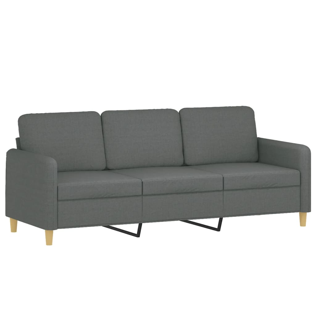 4 Piece Sofa Set with Cushions Dark Grey Fabric