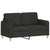 4 Piece Sofa Set with Cushions Black Fabric
