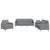 3 Piece Sofa Set with Pillows Light Grey Fabric